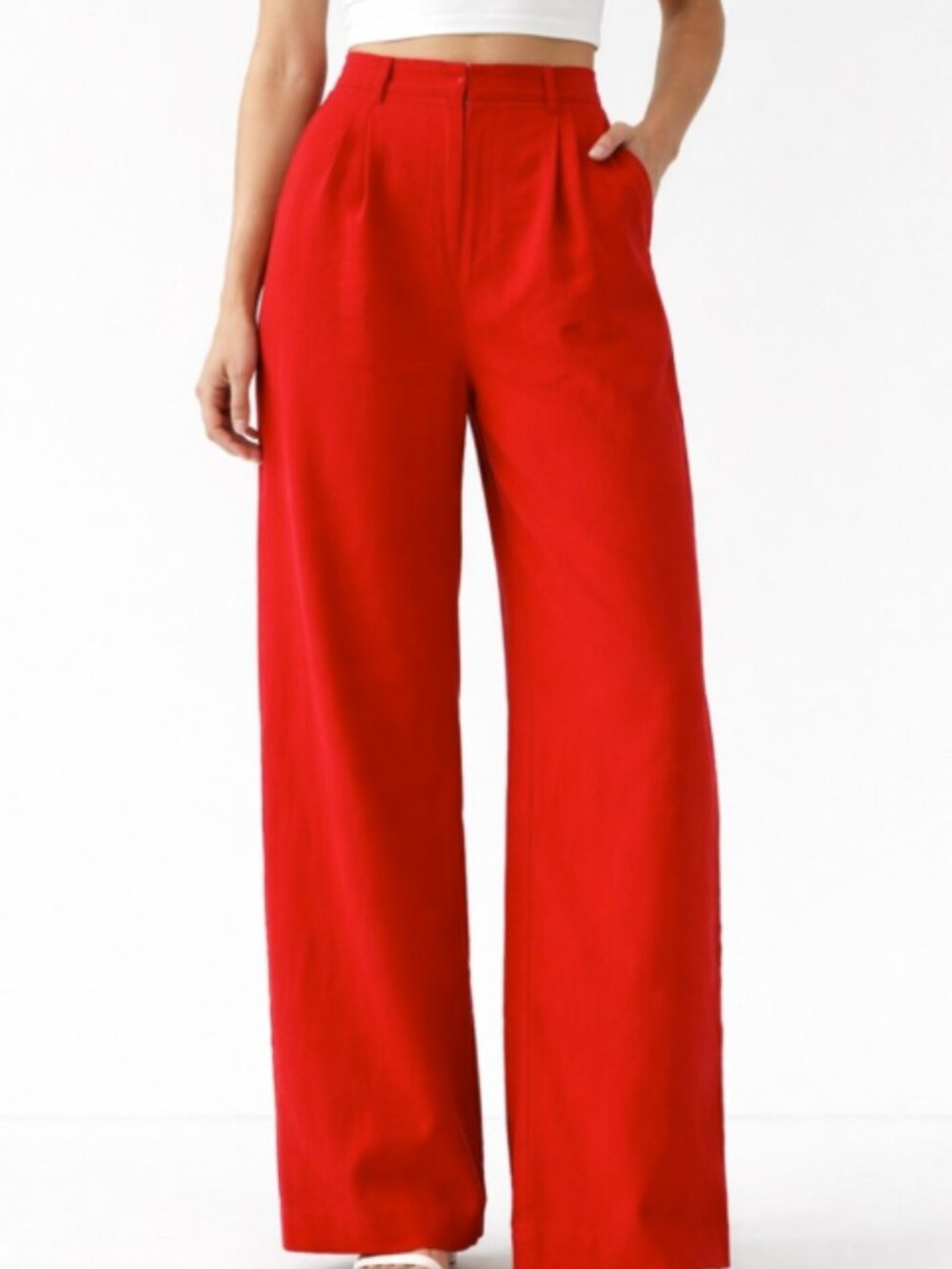 a new day Red Wide-Leg dress pants~business professional & business casual